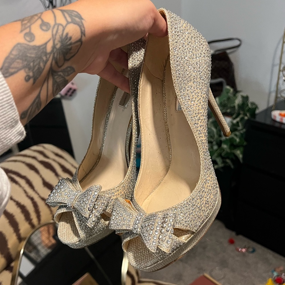 INC Rhinestone Bridal Heels